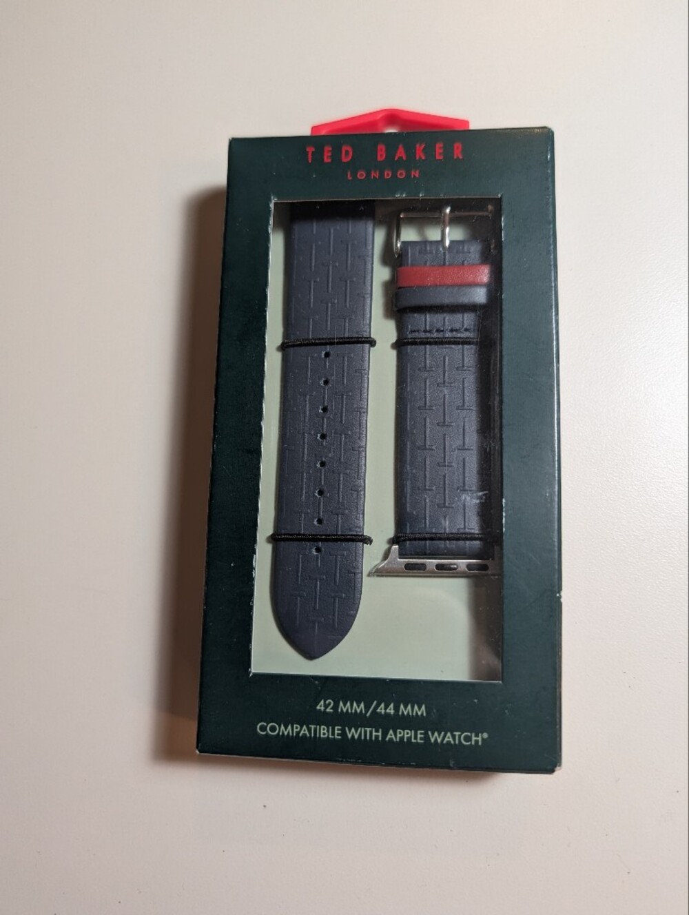 Ted Baker Navy Watch Strap with Red Accent Apple Watch NWT